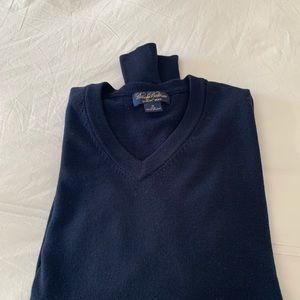 Navy Merino Wool Brooks Brothers Crewneck Sweater